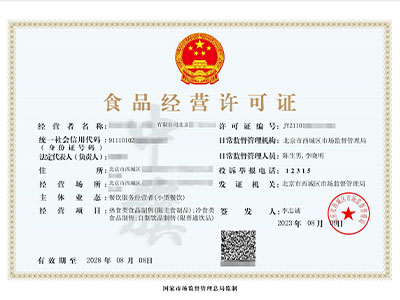 食品經營許可證